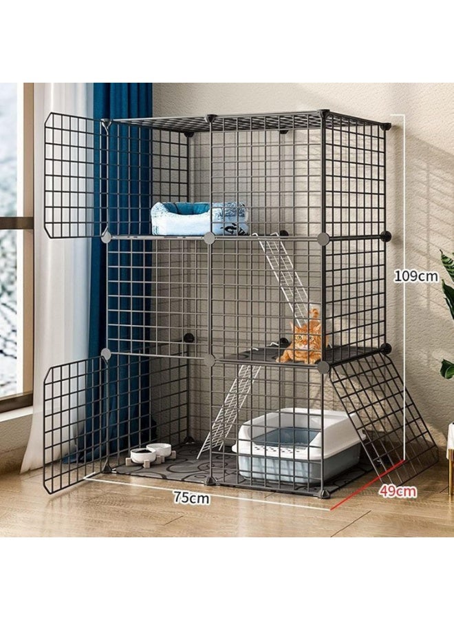 M.A&F's 3 Tier Cat Cage Indoor DIY Pet Playpen Detachable Metal Small Animal Cage Wire Ferret Cage Indoor Cat Kennels for Kitten Puppy Bunny - Image 2